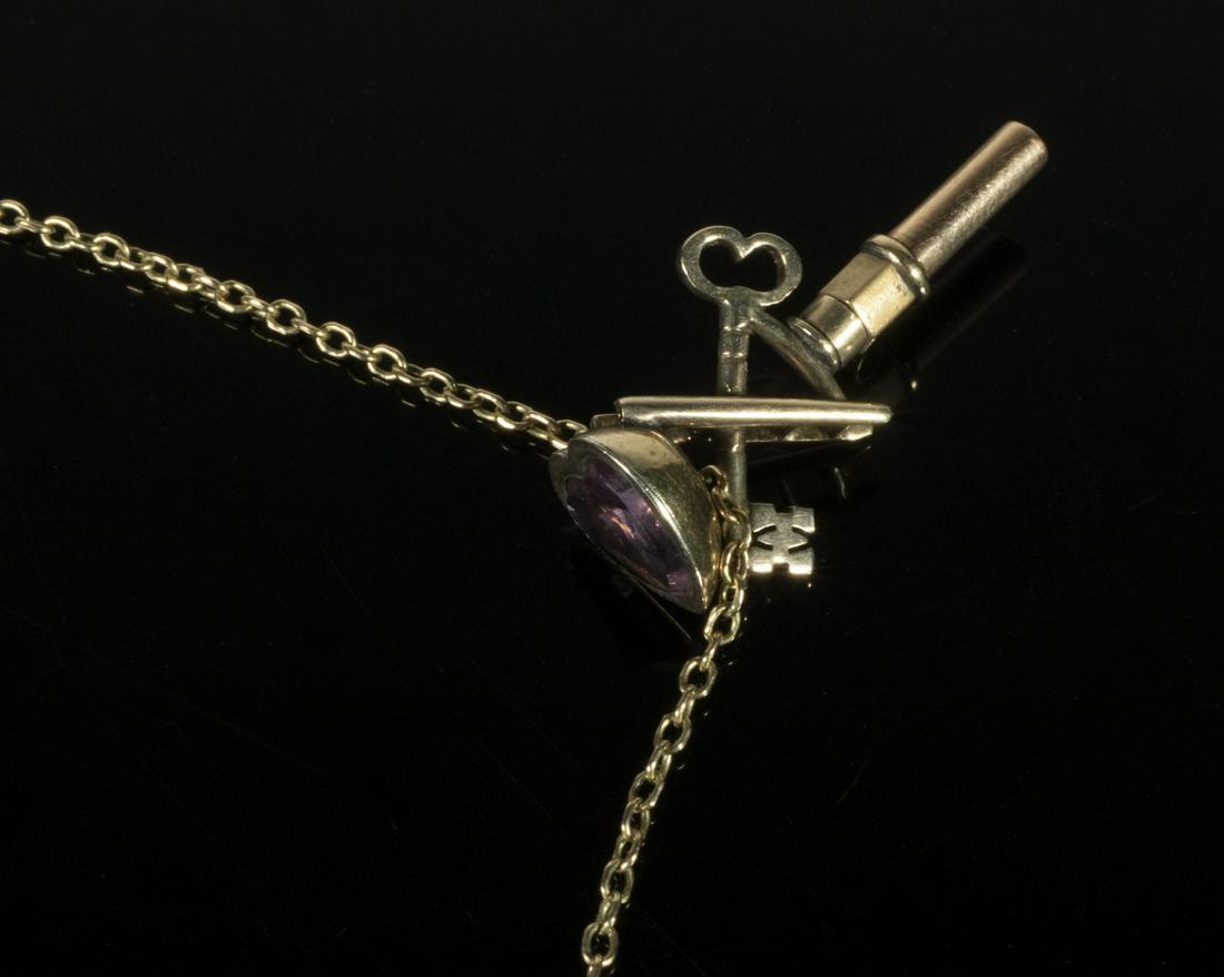 GOLD WATCH KEY ON CHAIN (1 of 4)