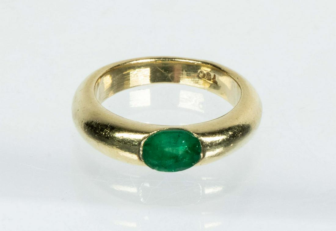 LADIES 18K GOLD AND EMERALD RING (1 of 2)