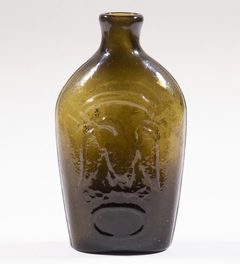 MID-19TH C. MOLD BLOWN LIQUOR FLASK (1 of 2)