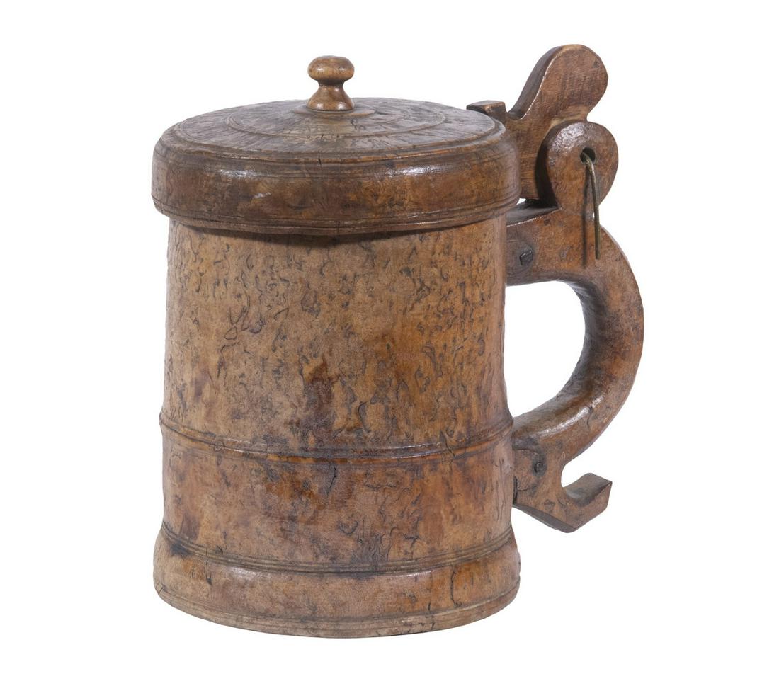 SCANDINAVIAN BURL WOOD TANKARD (1 of 3)