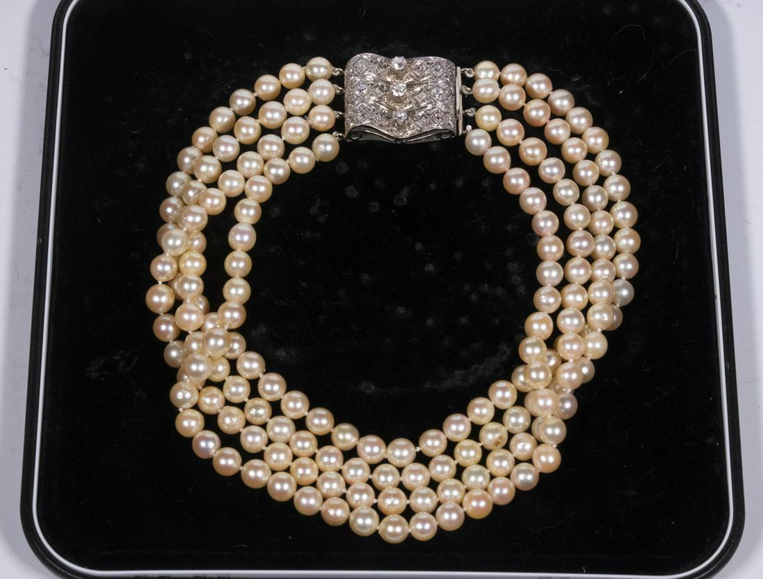 4 strand sale pearl choker necklace