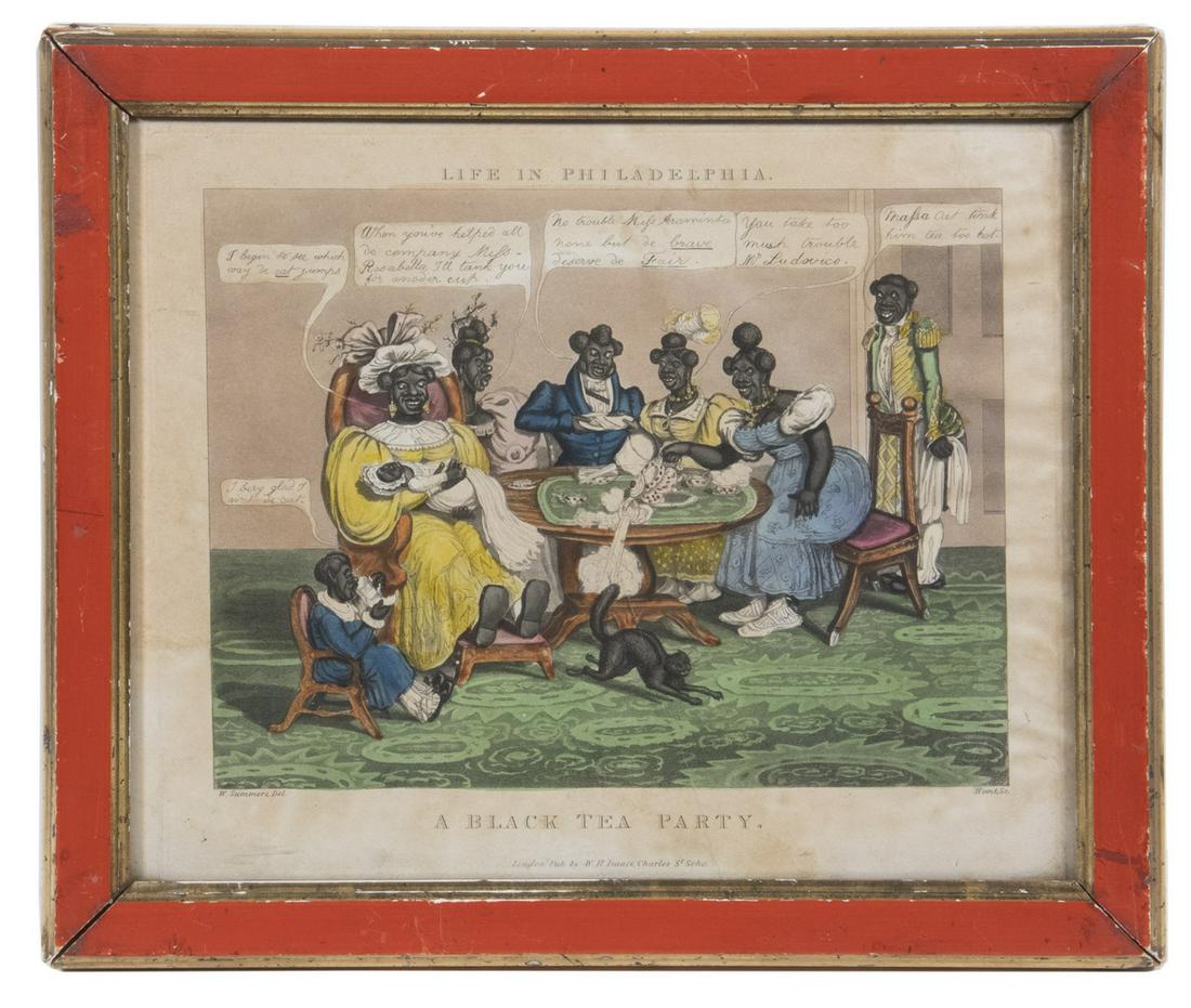 EARLY 19TH C. BRITISH CARICATURE 'BLACKIANA' PRINT (1 of 4)