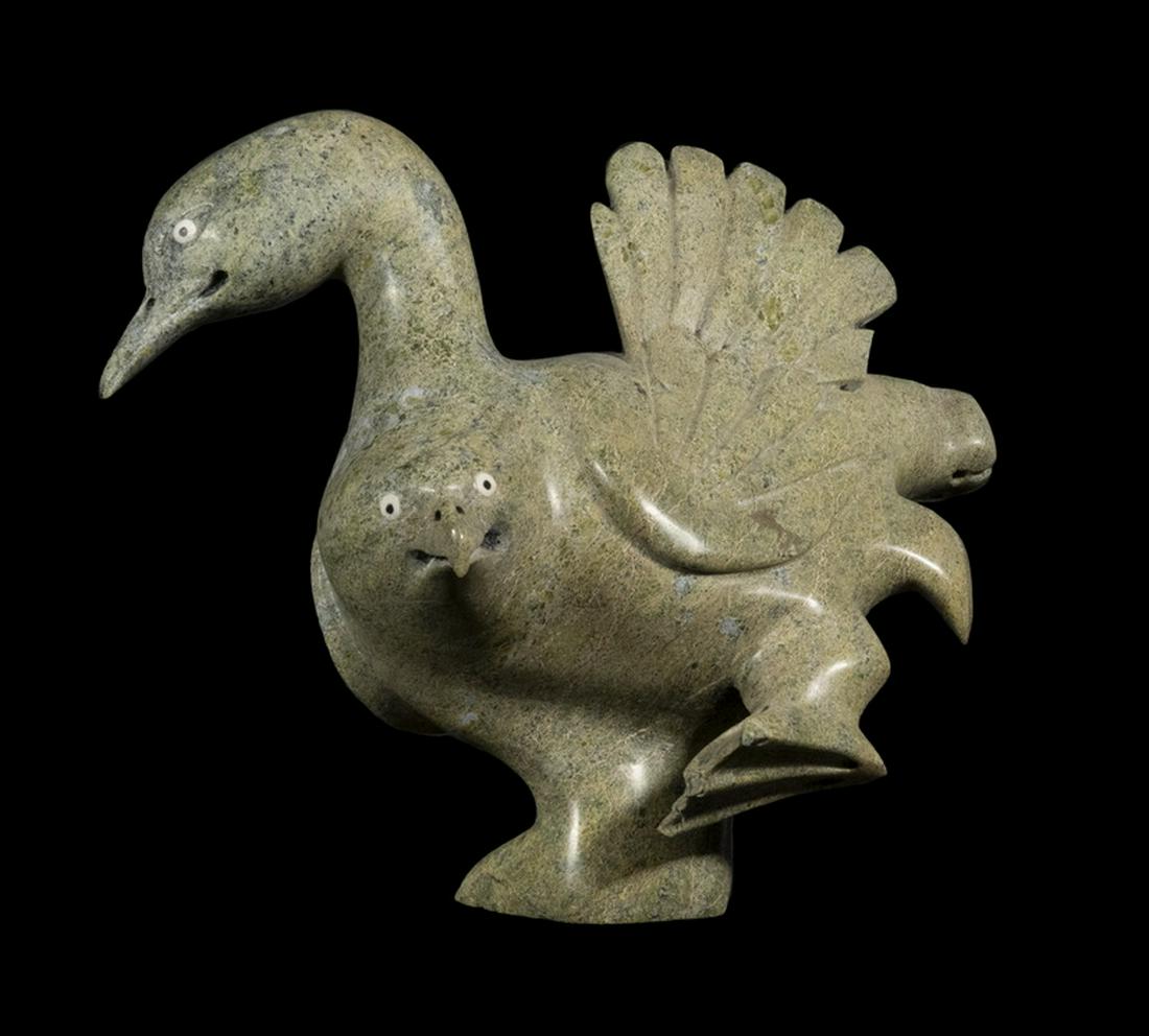 GREEN SOAPSTONE INUIT CARVING (1 of 5)
