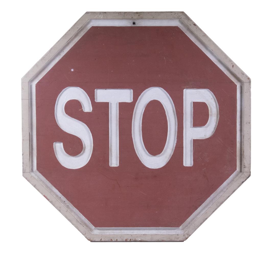WOODEN "STOP" SIGN (1 of 2)