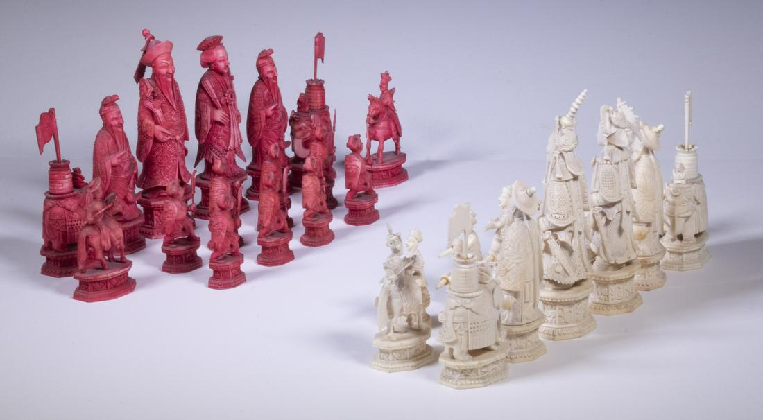 19TH C. CHINESE IVORY CHESS SET (1 of 3)