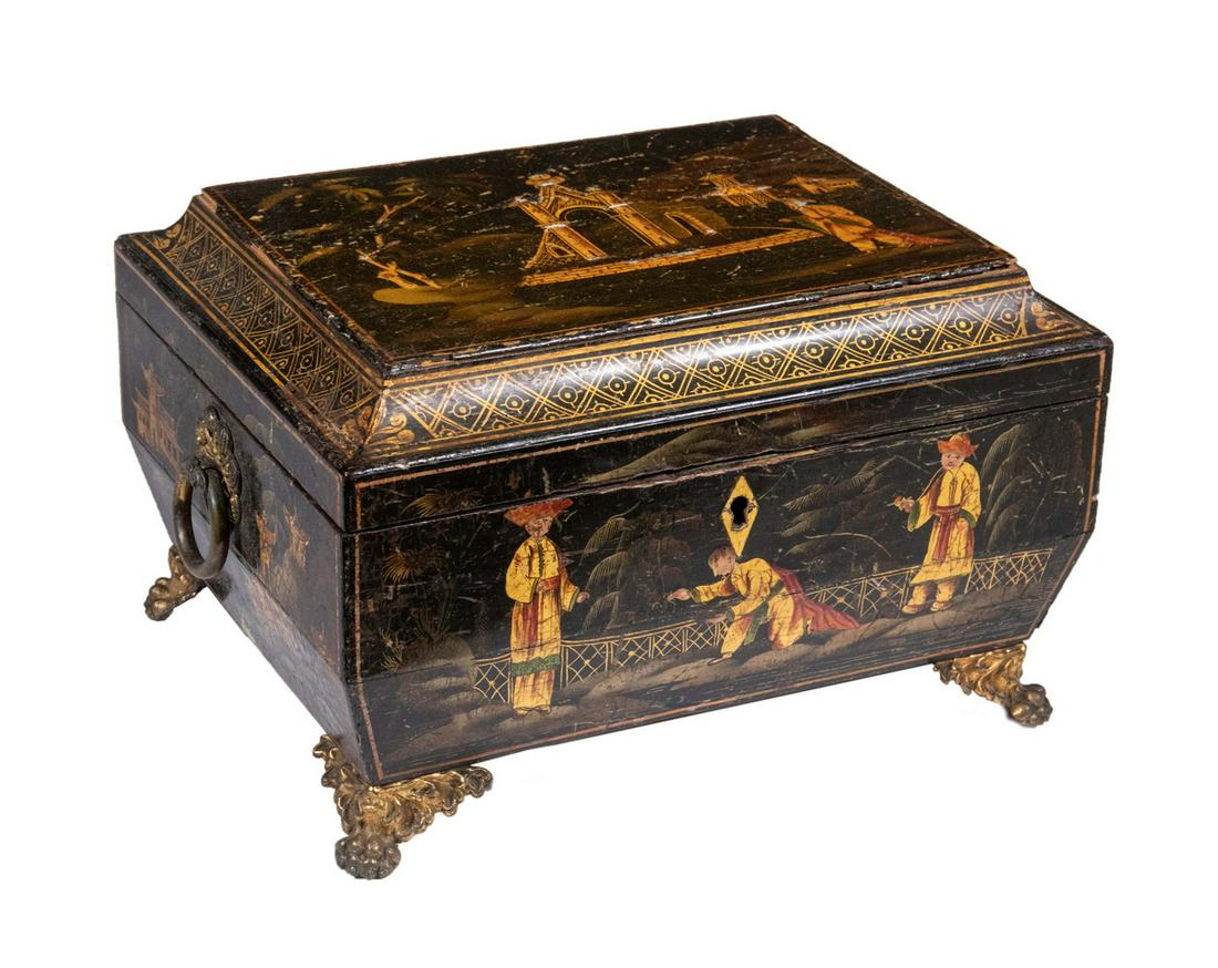 ANTIQUE CHINESE EXPORT LACQUER BOX (1 of 4)