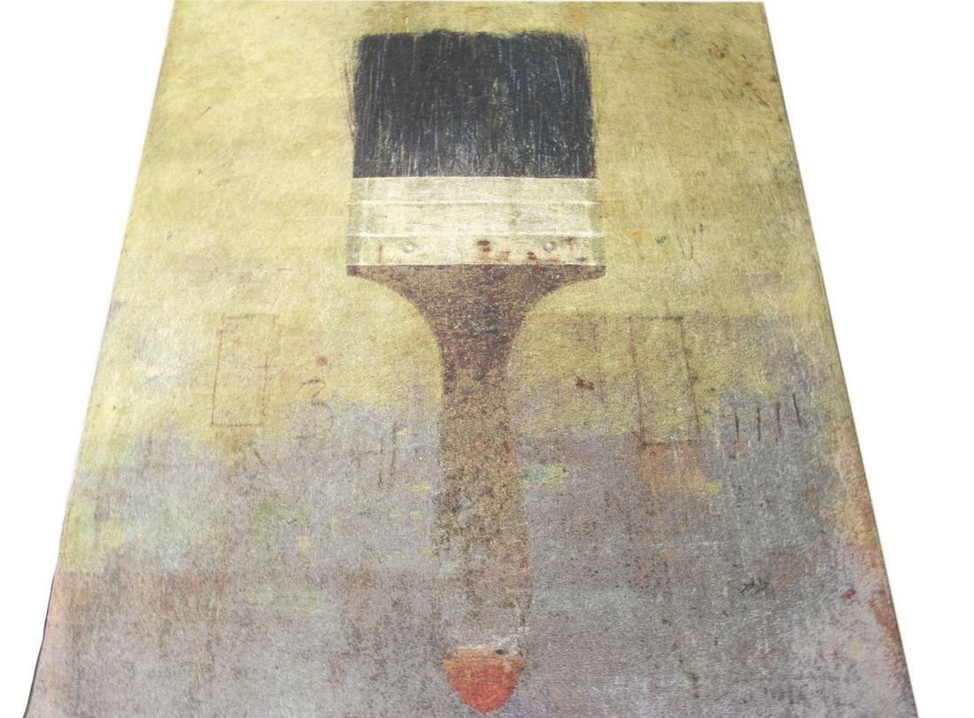 ALAN MAGEE (ME/PA, 1947 - ): "Paint Brush", woven tapestry, titled on turned bottom edge, pockets sewn top and bottom for steel slats to hang, 76" (6'-4") x 58 1/2" (4'-10"), fine condition. From the Haynes Collection