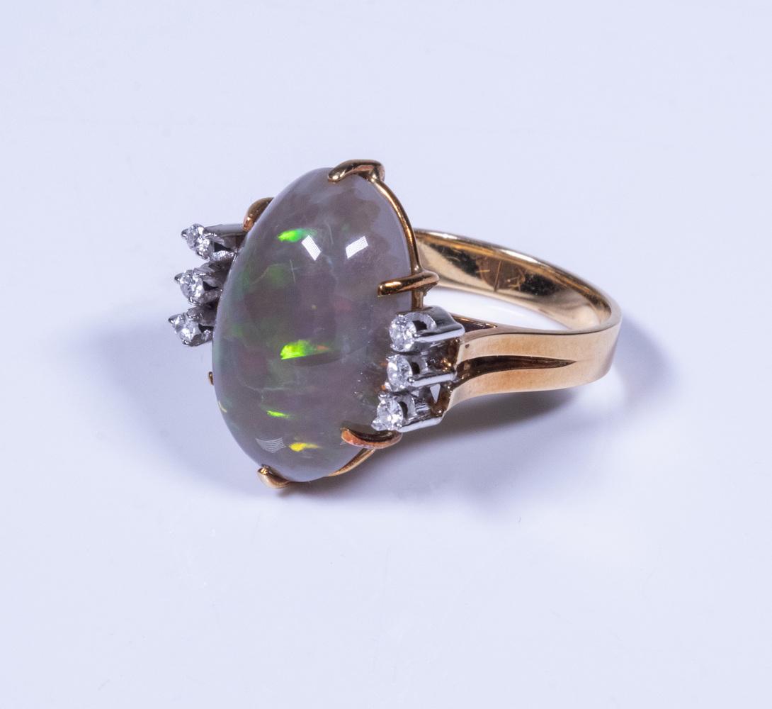 CUSTOM 18K GOLD & BLACK OPAL RING (1 of 3)