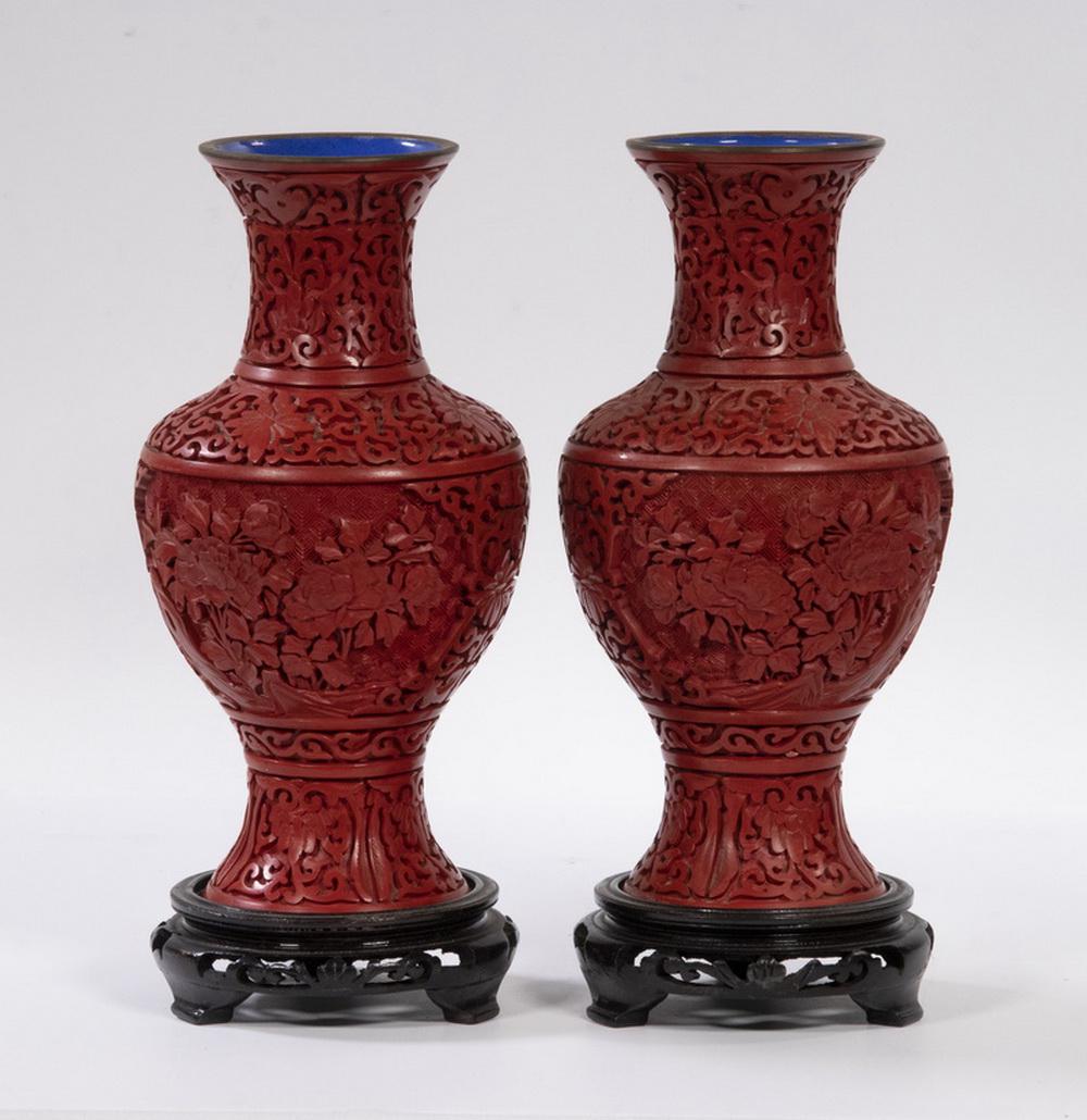 PR CINNABAR VASES (1 of 2)
