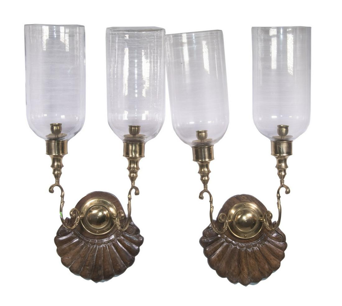PR CANDLE SCONCES WITH (4) GLASS SHADES (1 of 2)