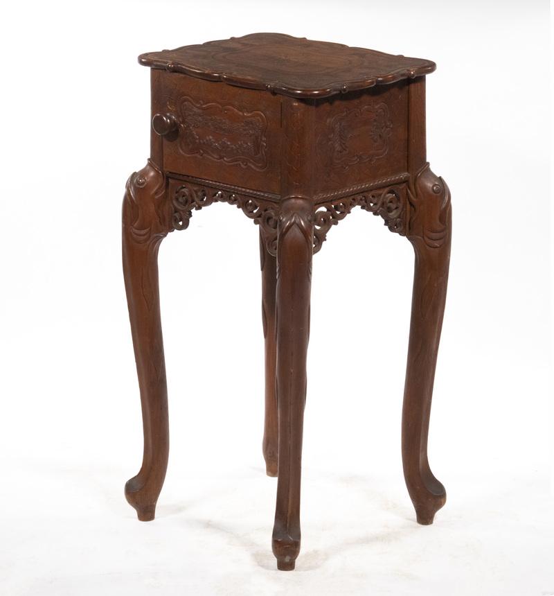 FOLK ART CARVED SMOKING STAND (1 of 1)