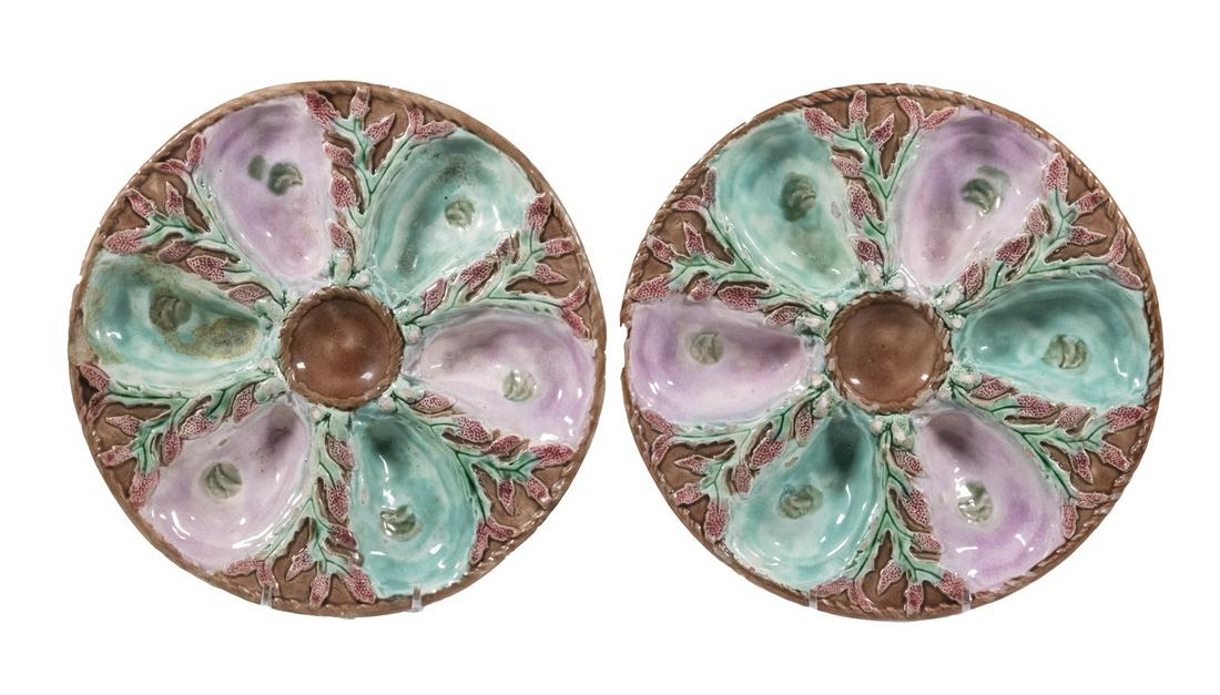 PR MAJOLICA OYSTER PLATES (1 of 2)