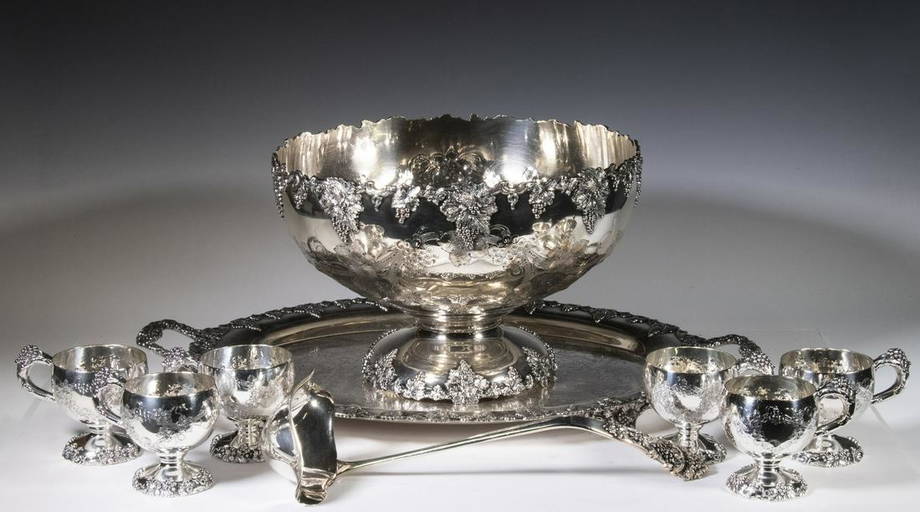 Silver Plate Punch Bowl Set By International