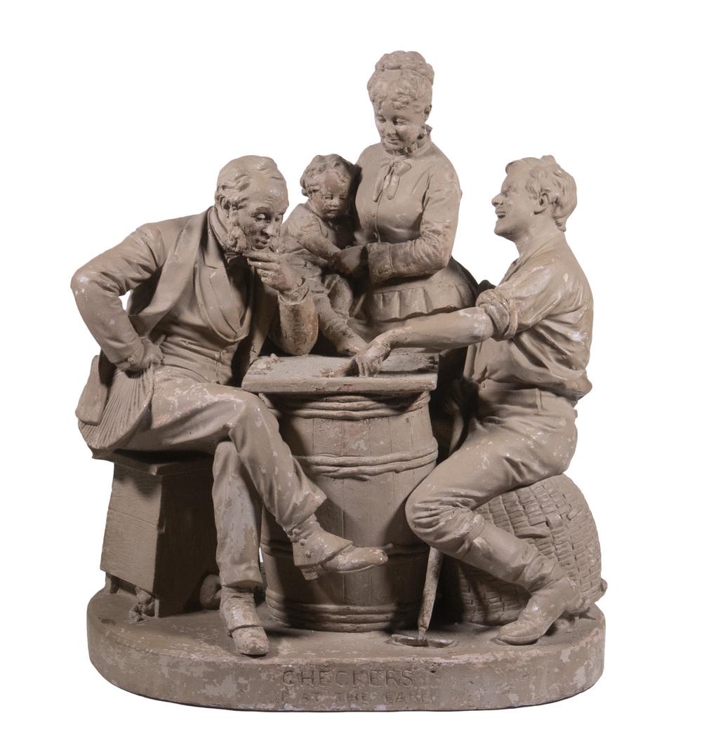 PLASTER SCULPTURE BY JOHN ROGERS GROUP (1 of 5)