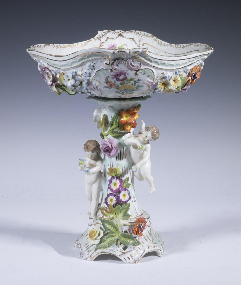 DRESDEN PORCELAIN FIGURAL COMPOTE (1 of 3)