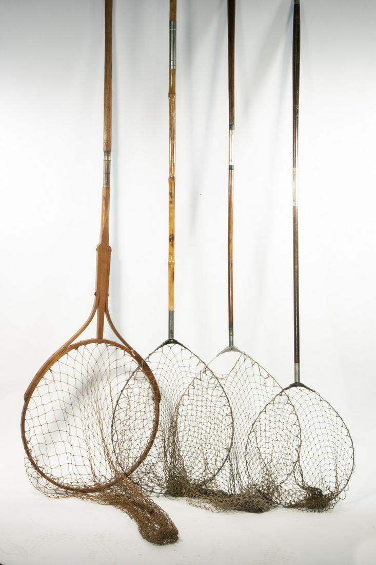 (4) VINTAGE FRESHWATER FISHING NETS (1 of 3)