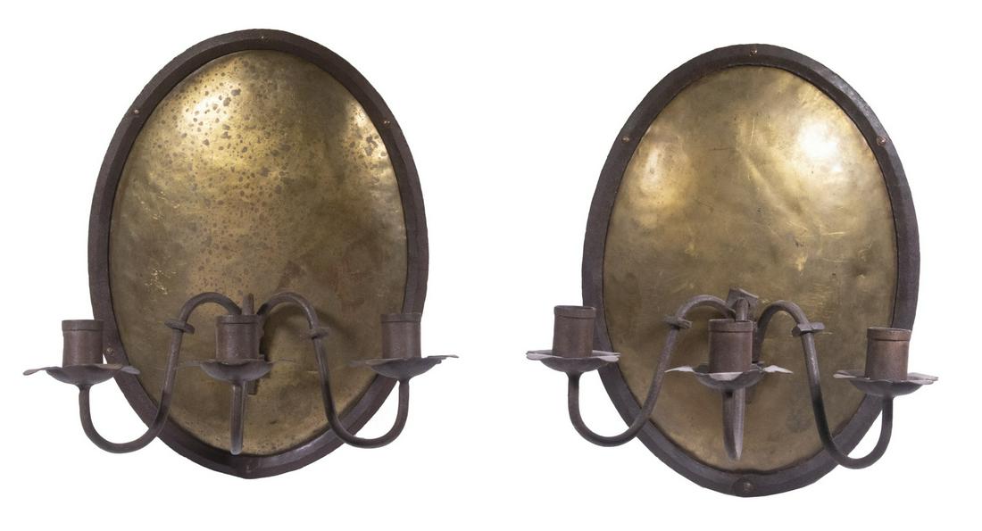 PR IRON & BRASS CANDLE SCONCES (1 of 1)