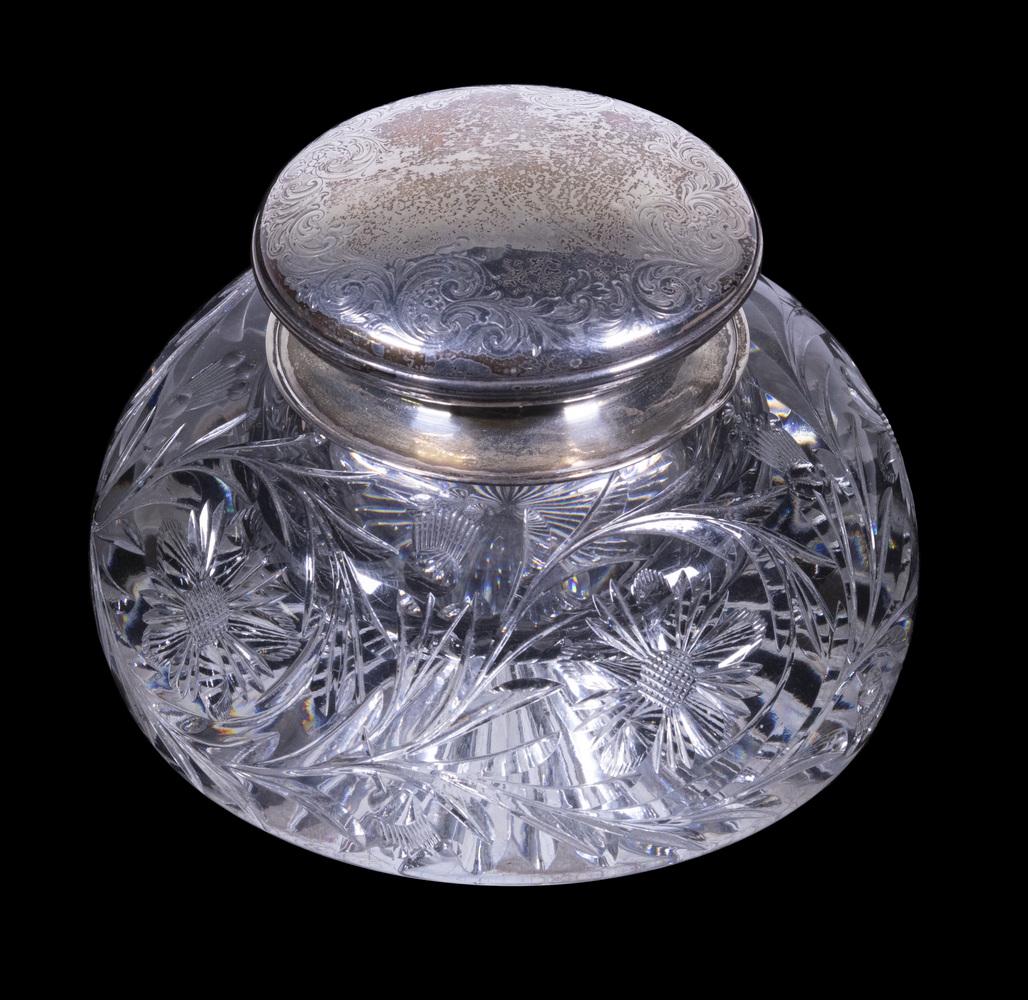 AMERICAN BRILLIANT PERIOD CUT GLASS INKWELL (1 of 2)