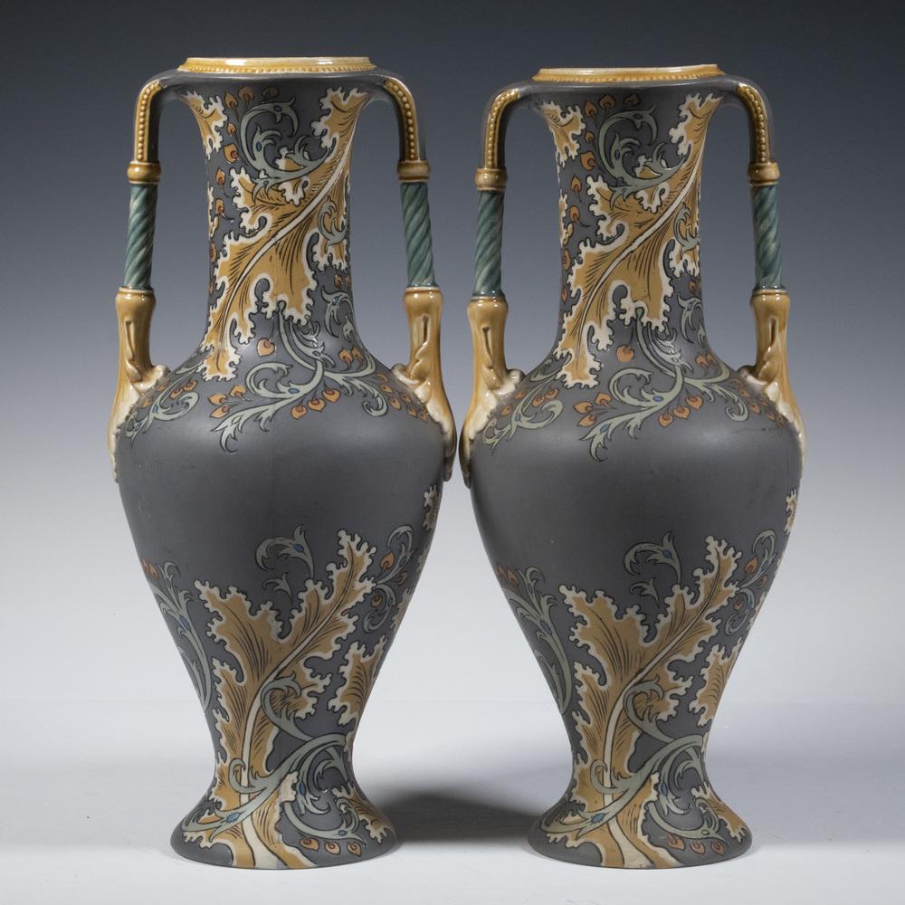 PR VILLEROY & BOCH METTLACH ART NOUVEAU VASES #2414 (1 of 6)