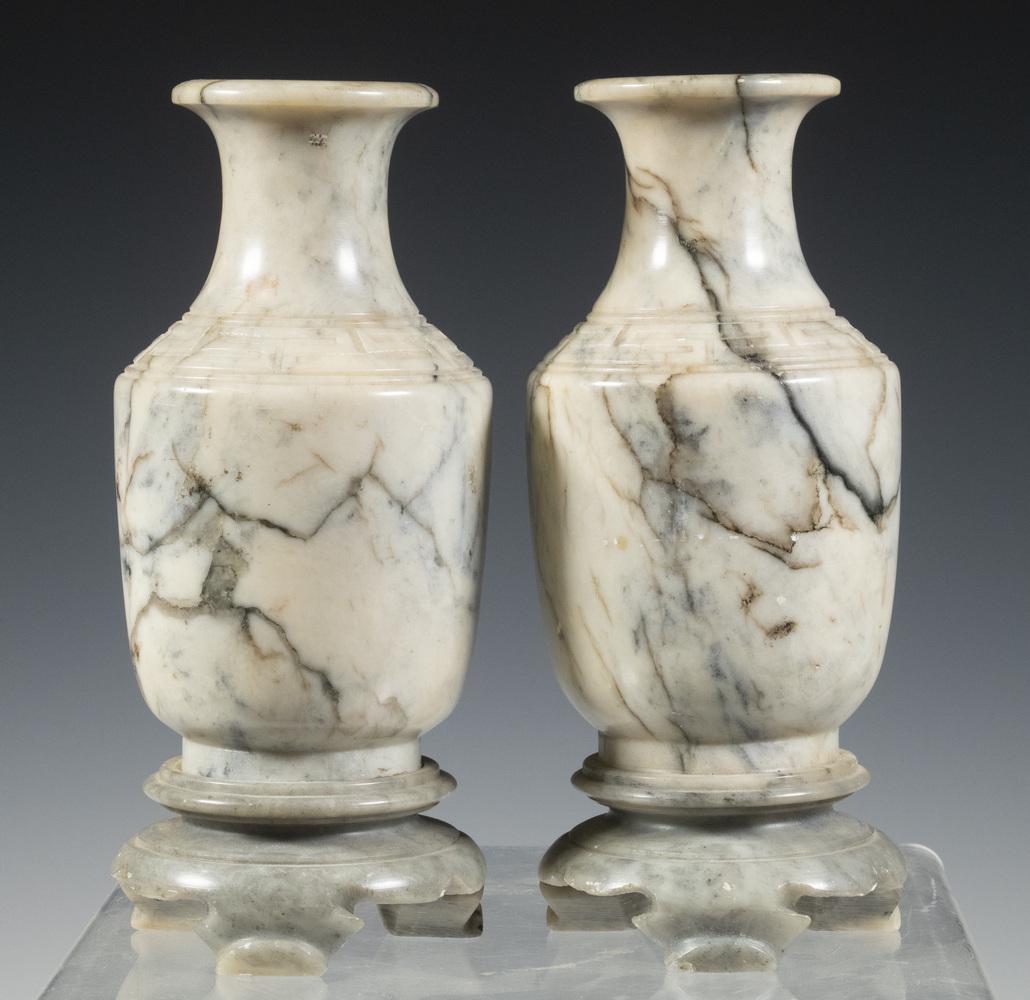 PAIR OF 19TH C MARBLE VASES, MANTEL GARNITURES (1 of 2)