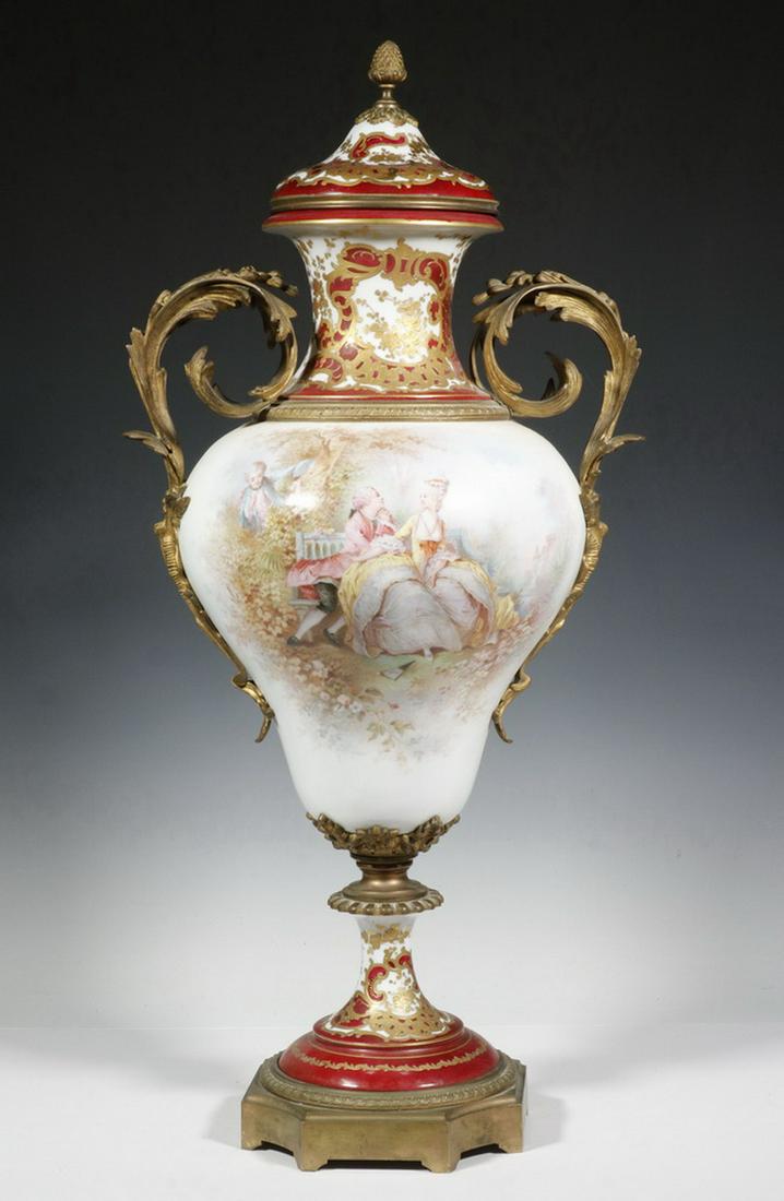 ARTIST SIGNED FRENCH PORCELAIN URN (1 of 7)