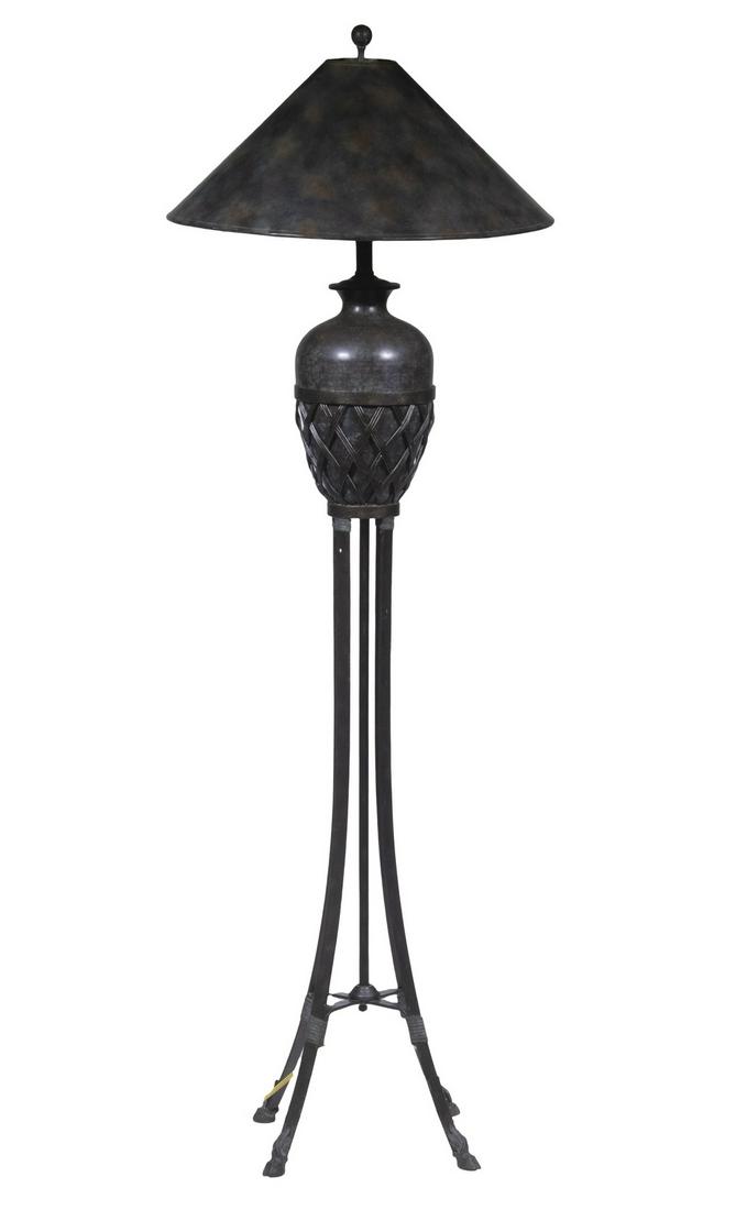 BRONZE & IRON FLOOR LAMP (1 of 3)