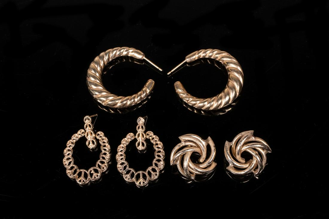 (3 PRS) GOLD EARRINGS (1 of 2)