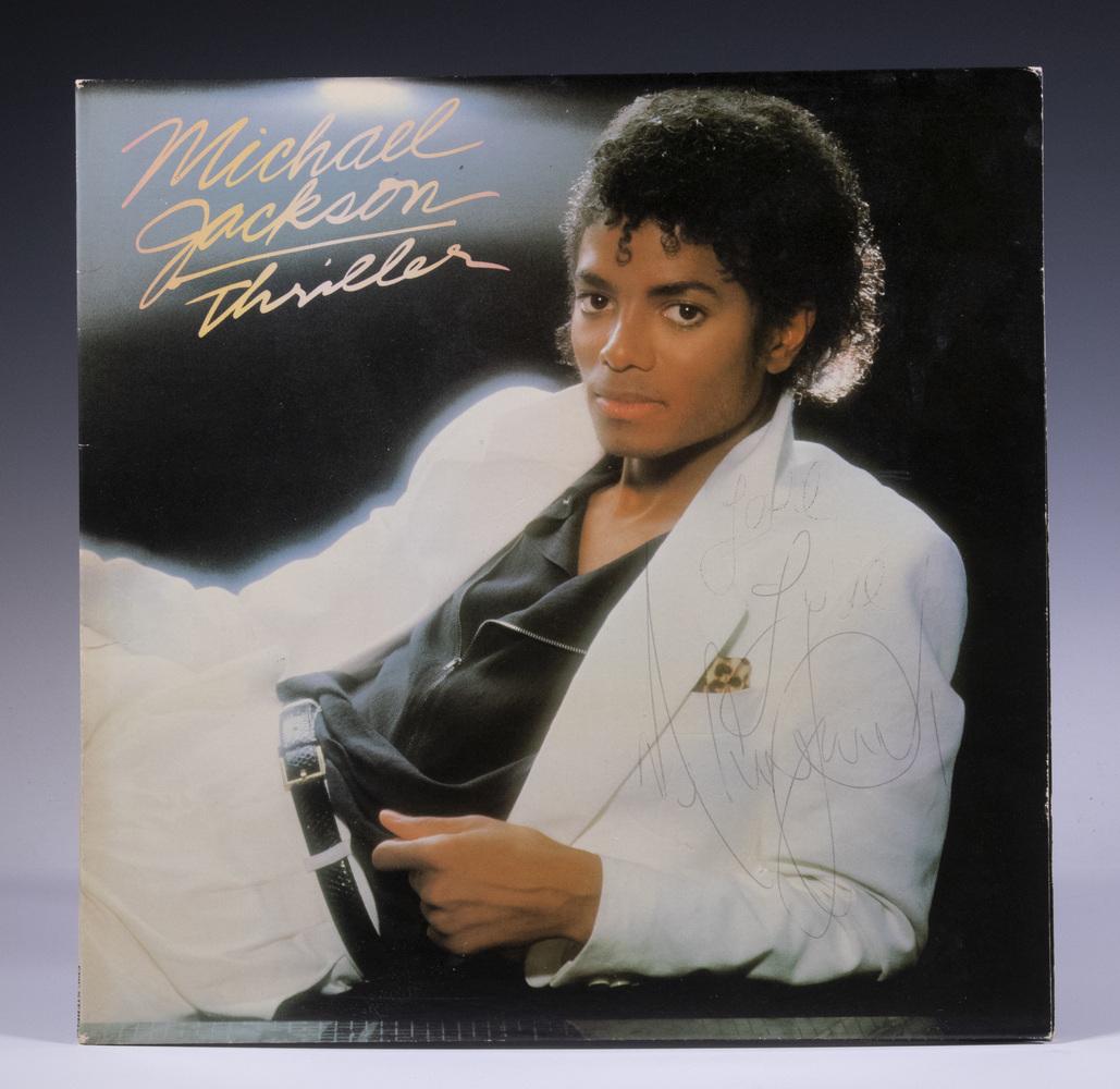 MICHAEL JACKSON "THRILLER" ALBUM, SIGNED TWICE (1 of 6)