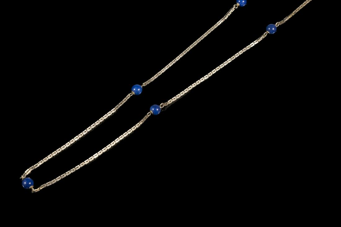 GOLD & LAPIS BEAD NECKLACE (1 of 3)