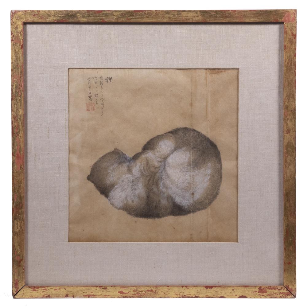 JAPANESE PAINTING OF A CAT, SIGNED, 18TH C. (1 of 3)