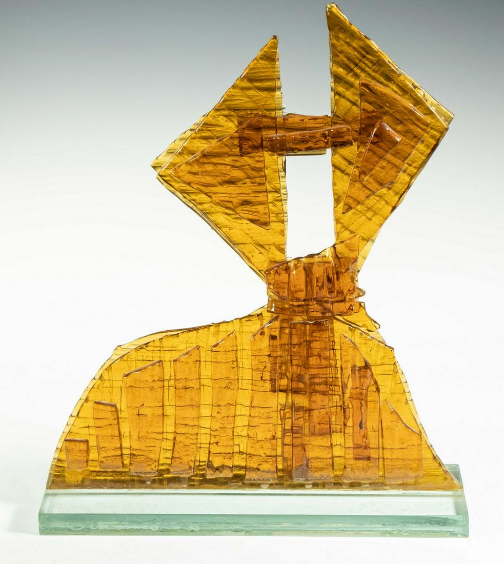 ALLEN DAVID (NY, 1926-2014) ART GLASS SCULPTURE (1 of 2)