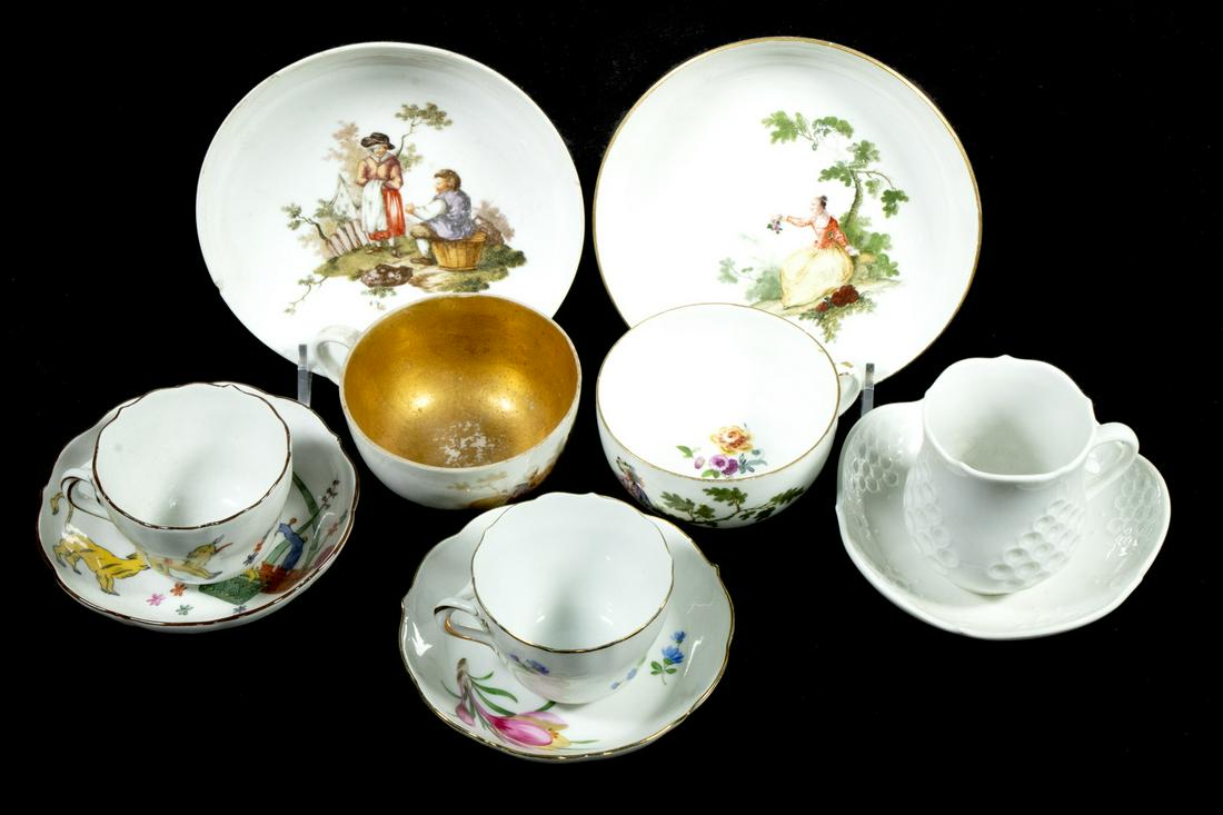 MEISSEN CUP & SAUCER SETS (1 of 2)