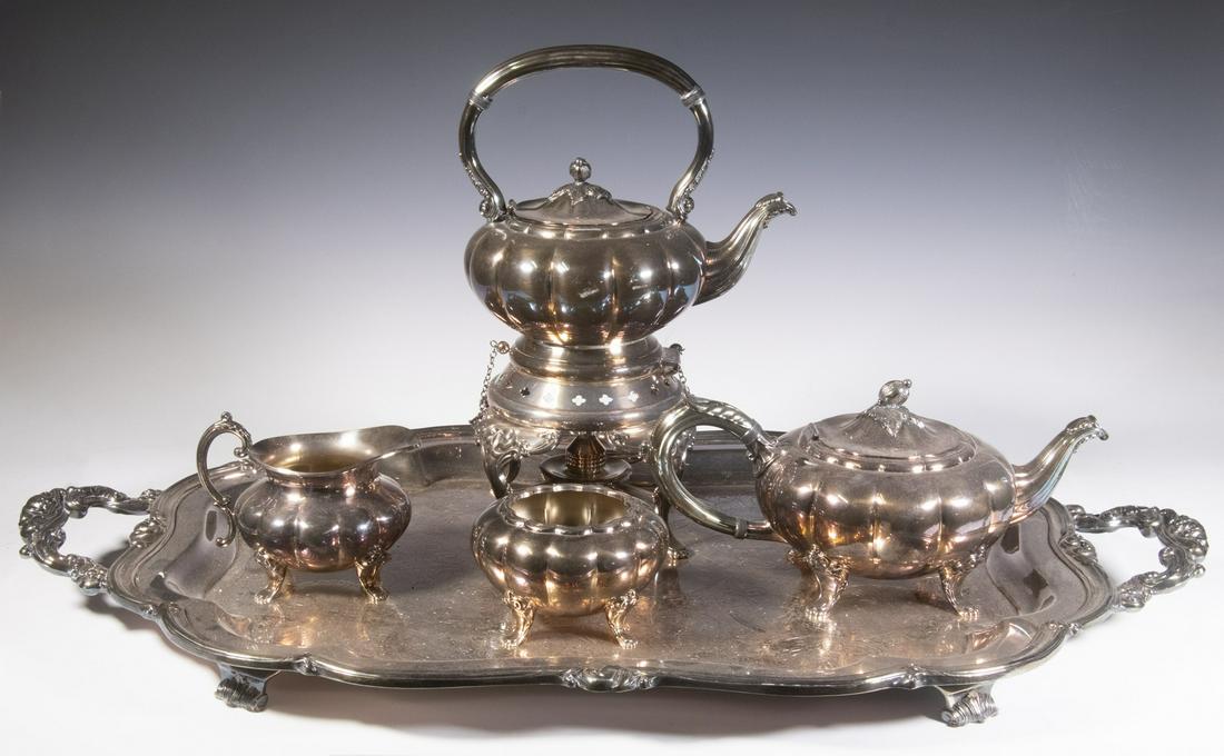 ONEIDA SILVER-PLATE TEA SERVICE (1 of 6)