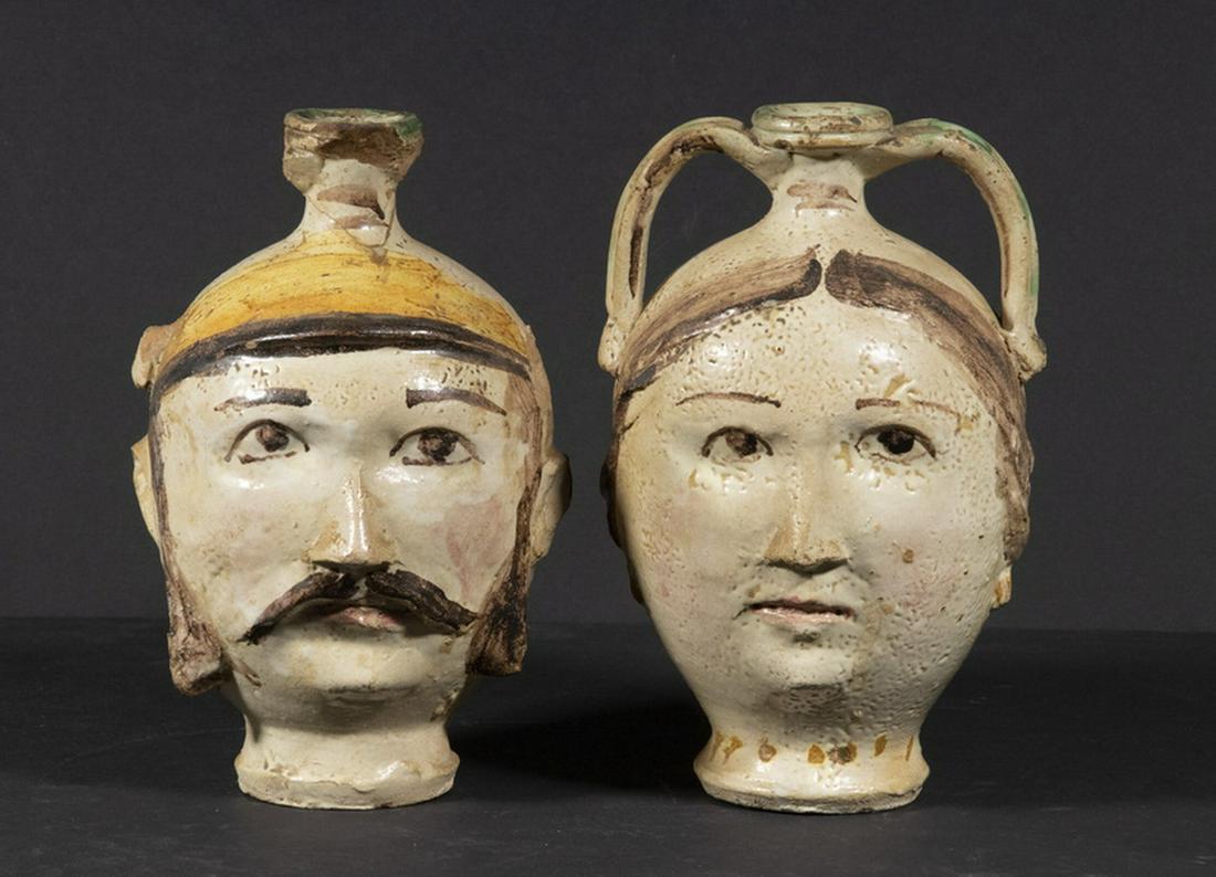PR CONTINENTAL ART POTTERY FACE JUGS (1 of 3)