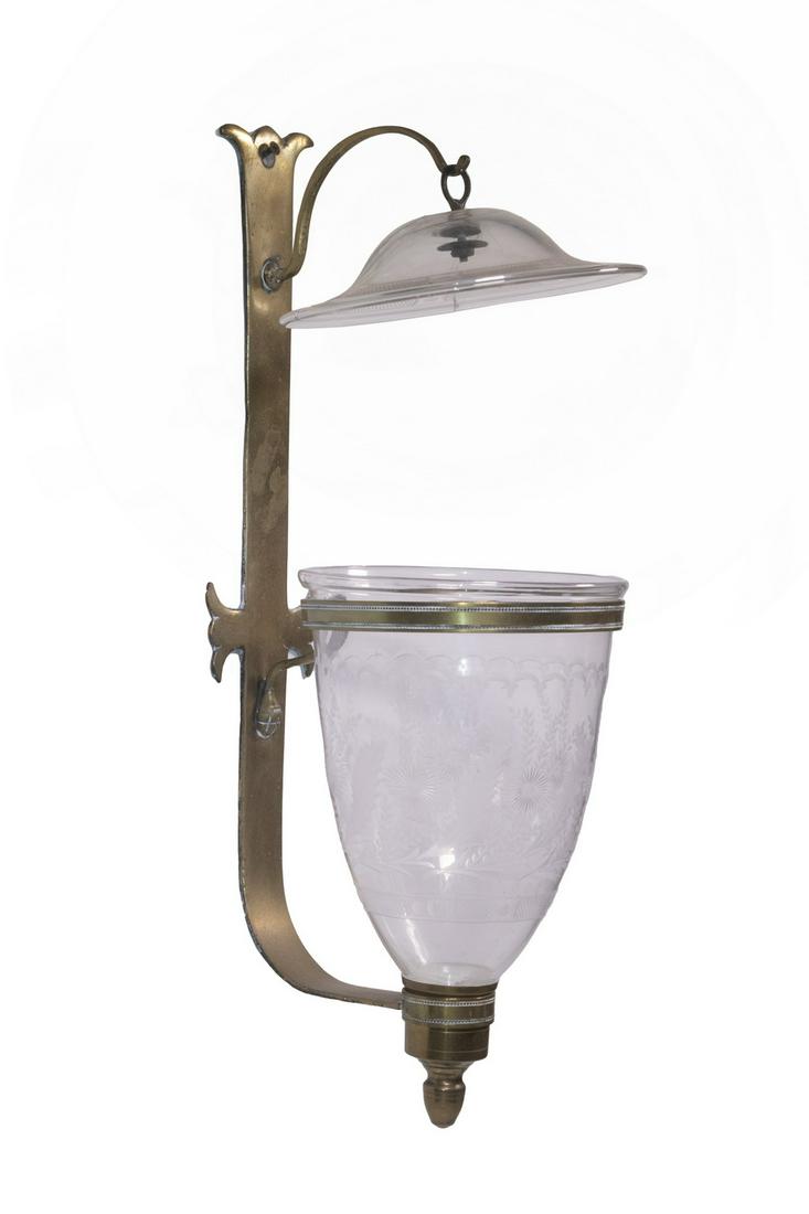 GLASS & BRASS CANDLE SCONCE (1 of 2)