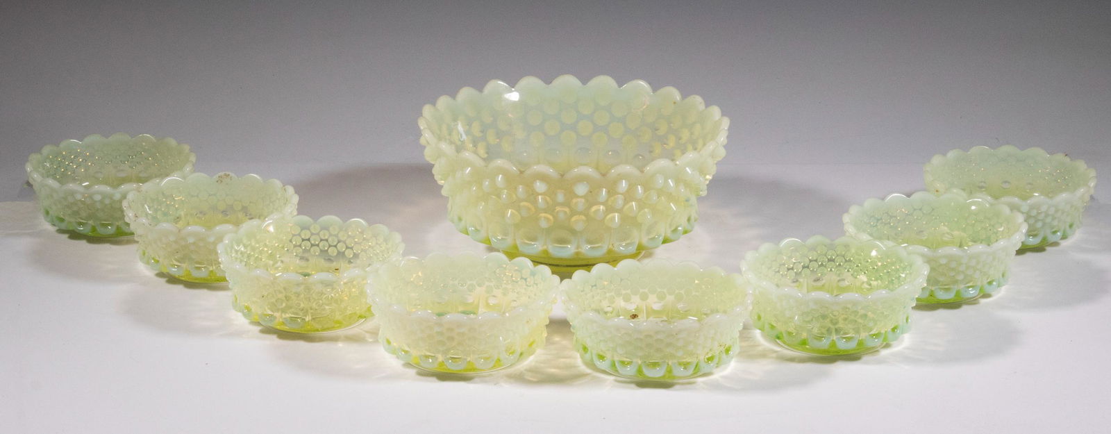 VASELINE OPALESCENT GLASS BERRY SET (1 of 1)