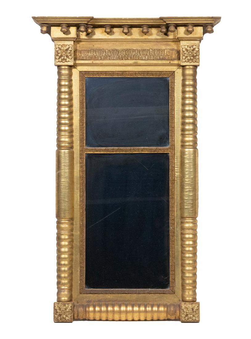 FEDERAL PERIOD GILT FRAMED TWO-PANEL MIRROR (1 of 2)