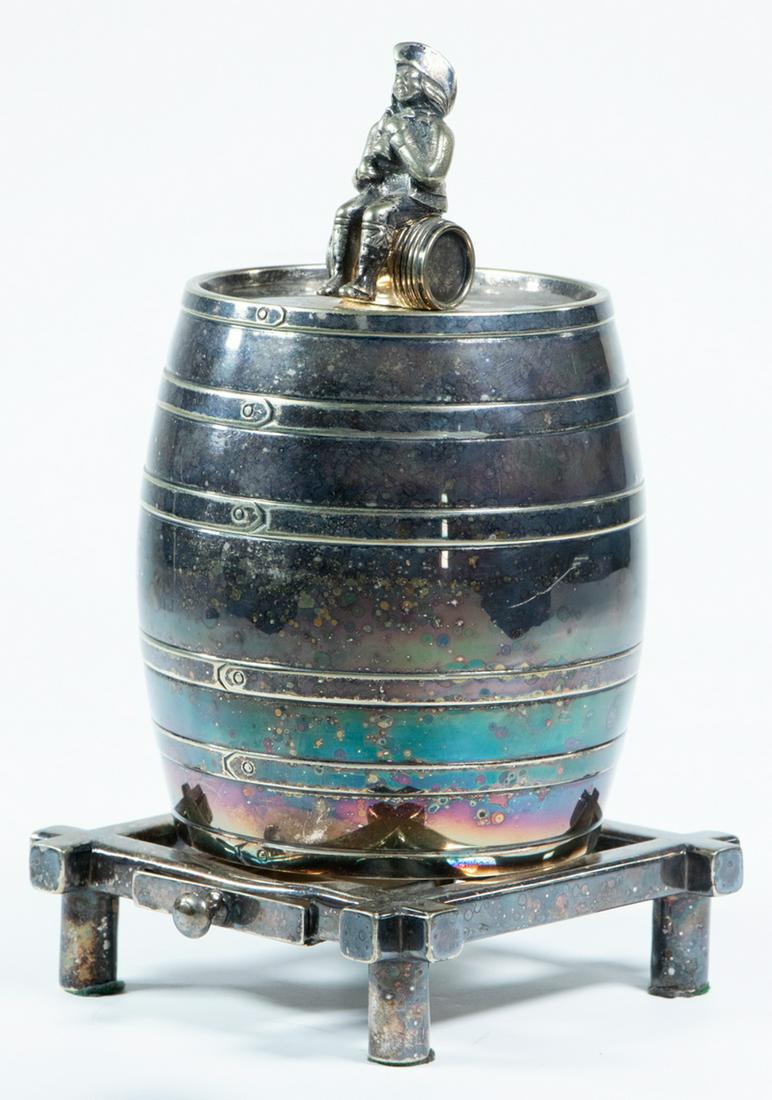 SILVER-PLATE FIGURAL TOBACCO JAR (1 of 1)