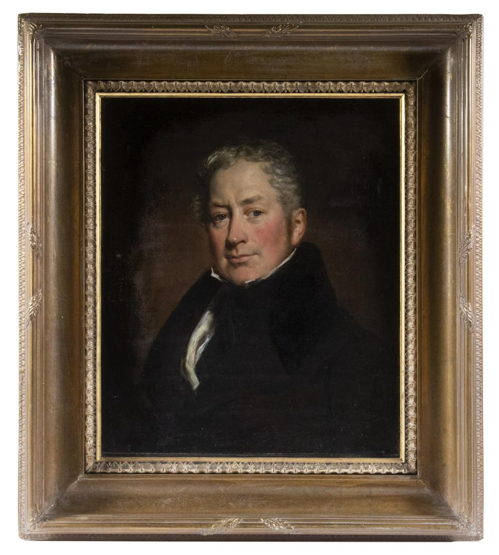 SIR HENRY RAEBURN, RA RSA FRSE (SCOTLAND, 1756 - 1823): Self Portrait, oil on canvas, unsigned, in early replica deep cove gold frame, OS: 34" x 30", SS: 23 1/2" x 19 1/2". Cleaned and relined