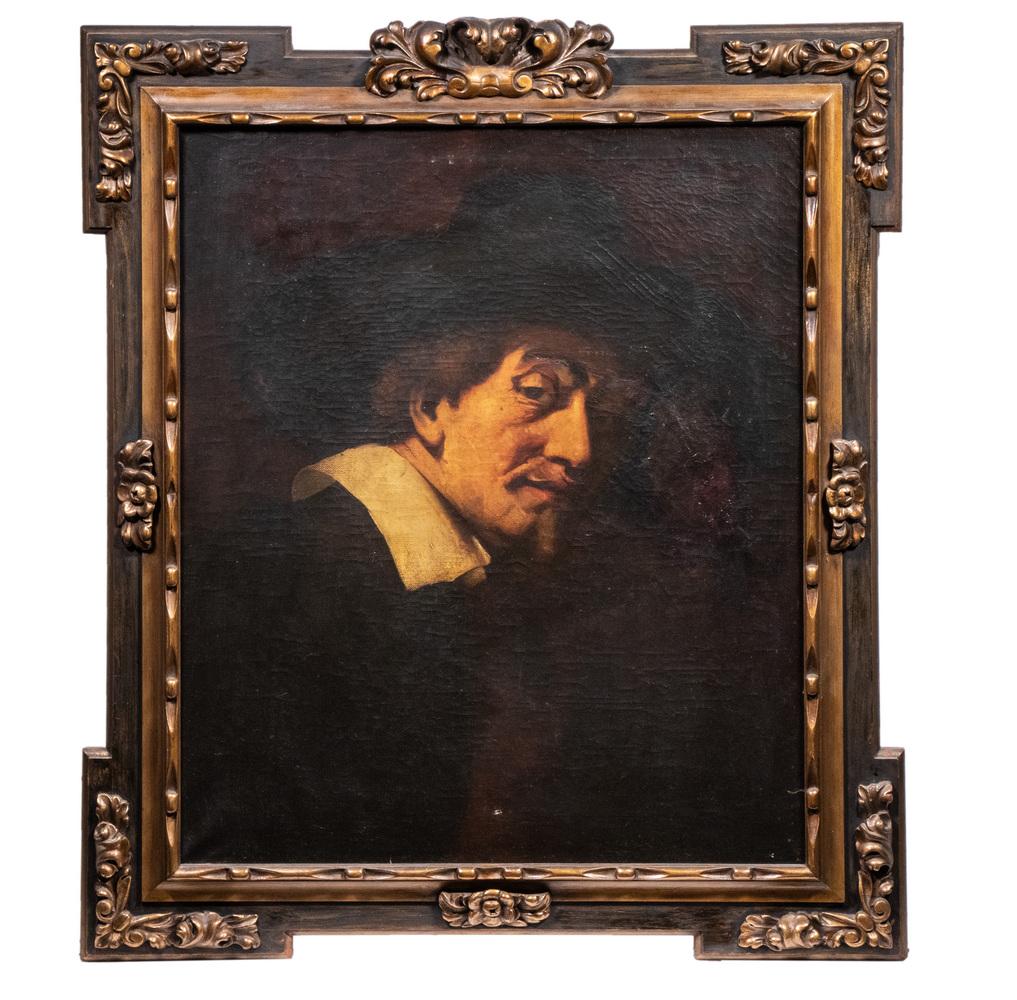 19th C. Portrait Of A Gentleman, After Rembrandt Auction