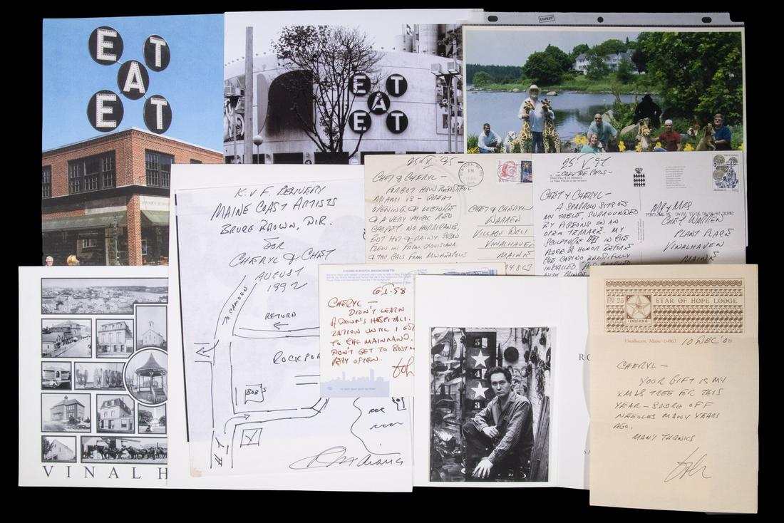 GROUP OF PERSONALIZED LETTERS, CARDS & INVITATIONS FROM ROBERT INDIANA (1 of 3)