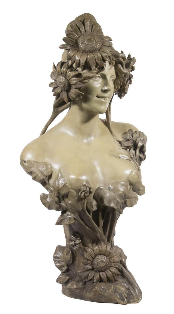 ART NOUVEAU BUST OF YOUNG WOMAN (1 of 6)