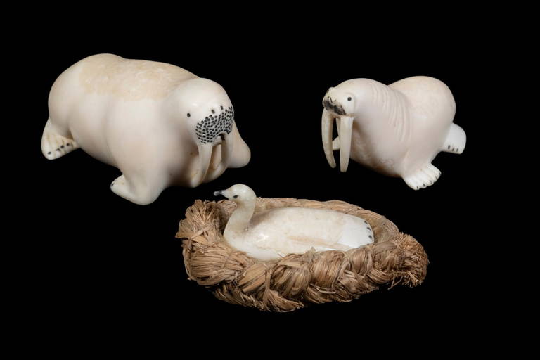 Inuit Walrus Ivory Carvings