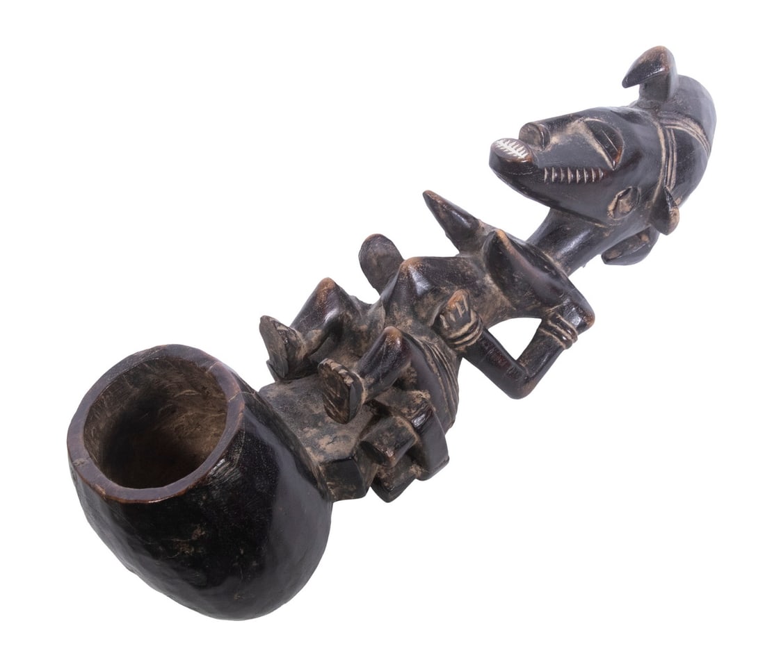 AFRICAN WOODEN RITUAL LADLE (1 of 3)