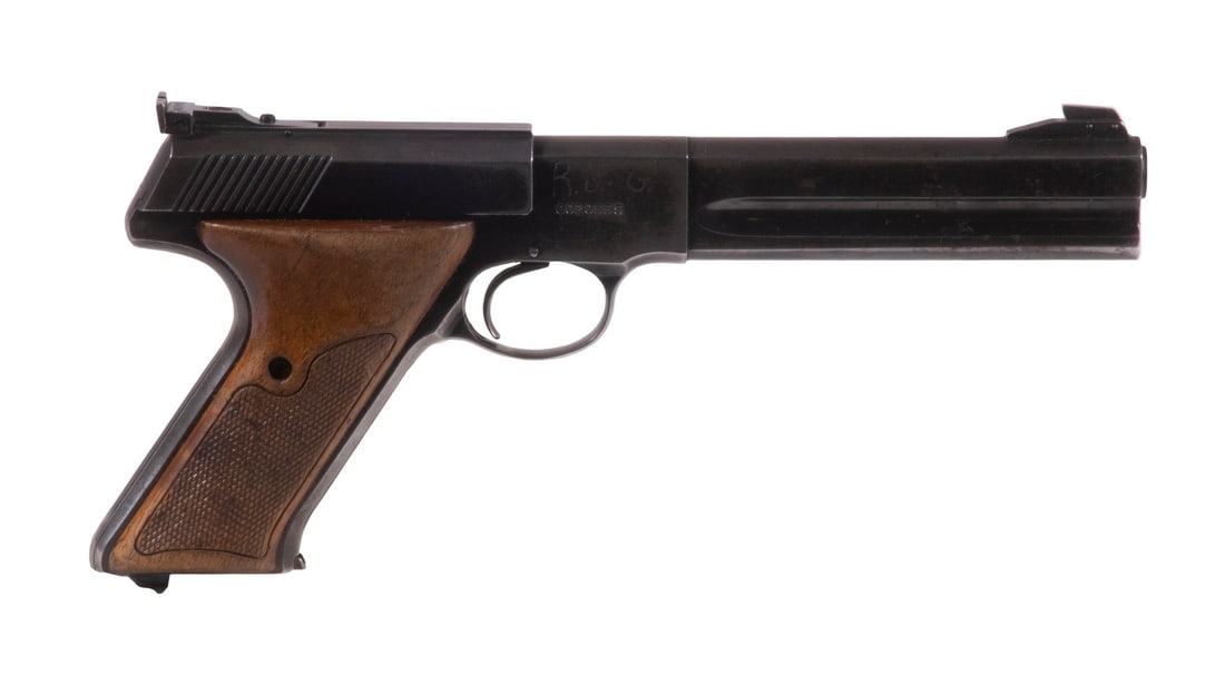 COLT WOODSMAN MATCH TARGET PISTOL, .22 LR: A Match Target variant of the classic Colt Woodsman semi-automatic .22 rimfire pistol. The pistol features a heavy barrel, wider grip panels with thumb support on the left hand side, and fully adjusta
