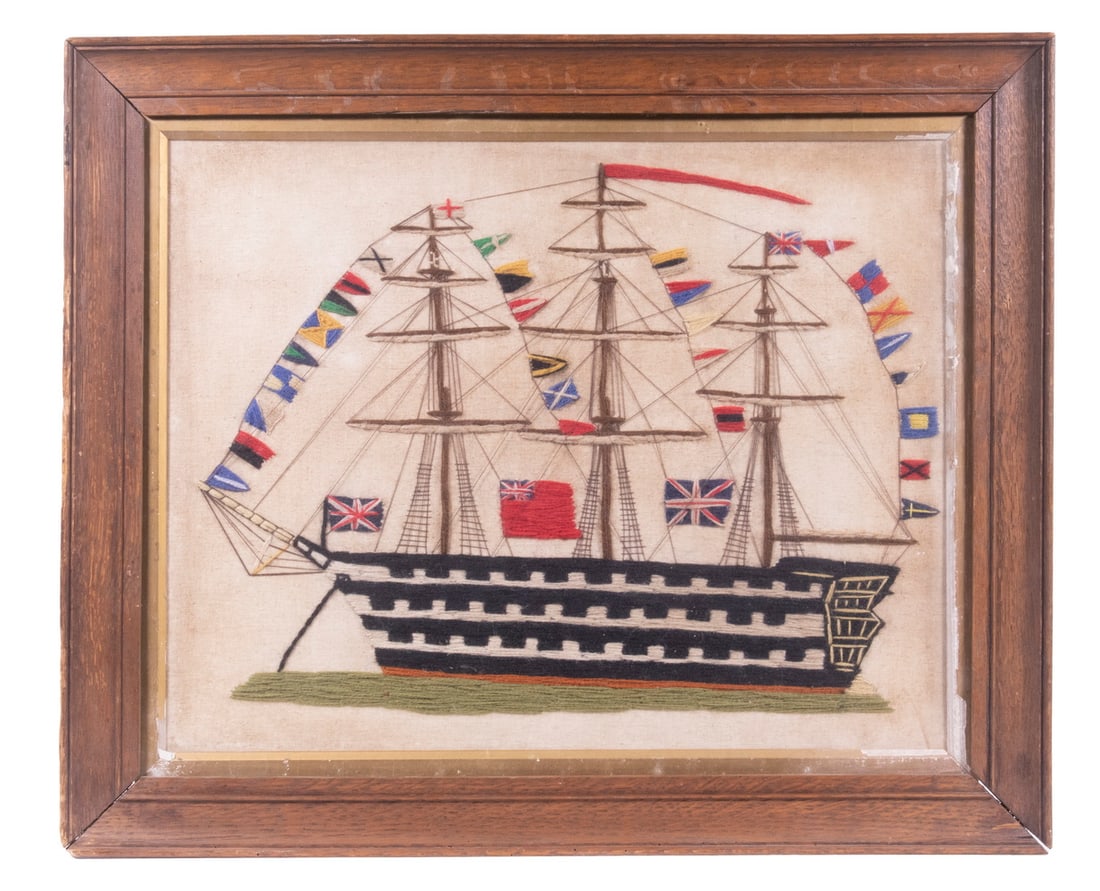 19TH C. BRITISH WOOLSEY OF A 18TH C. SHIP OF THE LINE (1 of 3)