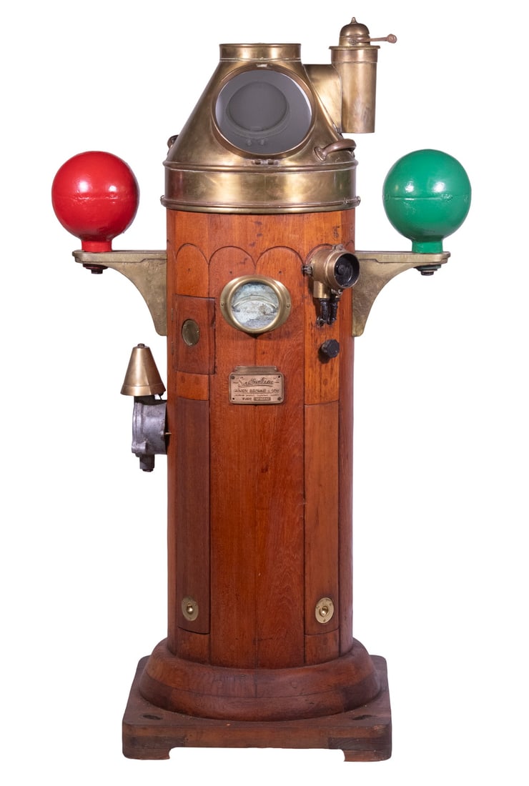 SHIP'S DECK MOUNT BINNACLE, CA. 1890 "SESTRAL" BY BROWNE, LONDON (1 of 5)