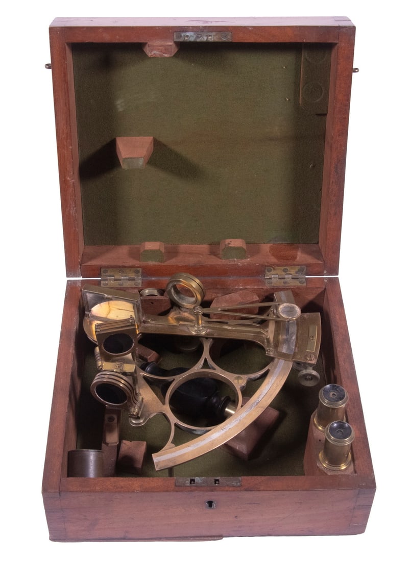 CASED SPENCER BROWNING & CO., LONDON SEXTANT (1 of 4)