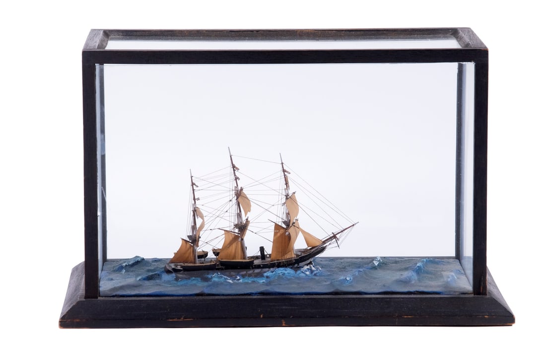 SMALL CASED SHIP MODEL (1 of 3)