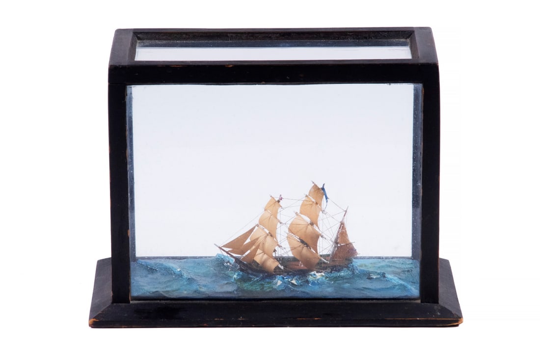 MINIATURE CASED SHIP MODEL (1 of 4)